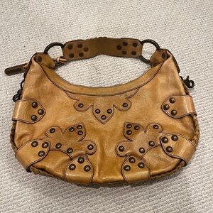 Isabella Fiore Tan Leather Hobo Bag